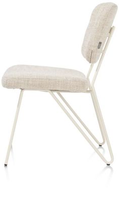 XOOON June, Stuhl + Taschenfederkern - Gestell RAL 1013 - nebbia + Stoff Luton - Creme - 4