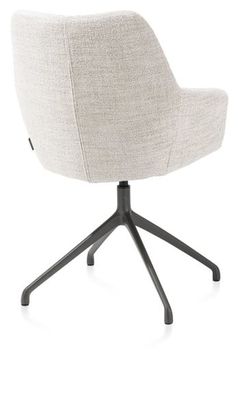 XOOON Mats, Armlehnstuhl - Aluminium Gestell graphit - drehbar - Stoff Luton - Creme - 3