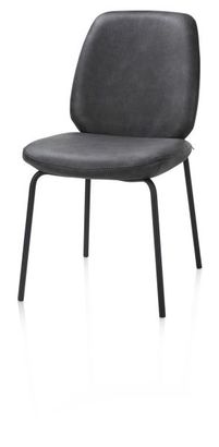 XOOON Fae, Stuhl - 4 Fußen - rough off black - Stoff Pala - Schwarz/ Anthrazit - 2