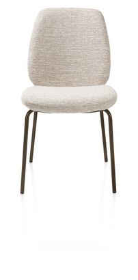 XOOON Fae, Stuhl - 4 Fußen - steelbrown - Stoff Bellini - Creme - 1