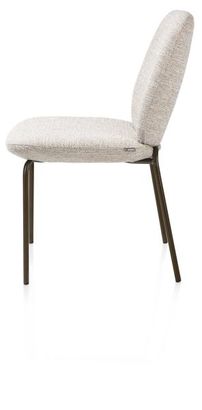 XOOON Fae, Stuhl - 4 Fußen - steelbrown - Stoff Bellini - Creme - 4