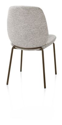 XOOON Fae, Stuhl - 4 Fußen - steelbrown - Stoff Bellini - Kiesel - 3