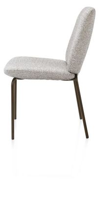 XOOON Fae, Stuhl - 4 Fußen - steelbrown - Stoff Bellini - Kiesel - 4