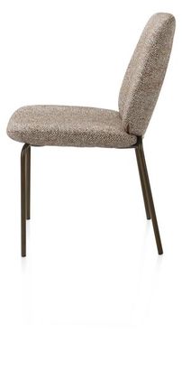 XOOON Fae, Stuhl - 4 Fußen - steelbrown - Stoff Bellini - Kupfer - 4