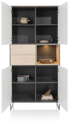 XOOON Lindfield, Schrank 100 cm. - 4-Tueren + 2-Laden + 1-Nische (+ LED) -  - 3