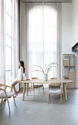 XOOON Odda, Tisch 260 x 110 cm - Oval - Holz Fuss - Beige, Braun - 7