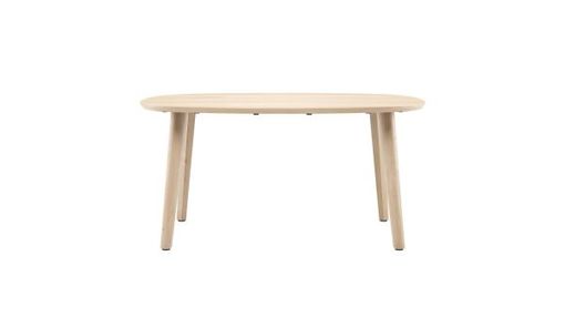 XOOON Odda, Tisch 160 x 125 cm - Oval - Holz Fuss - Beige, Braun - 1