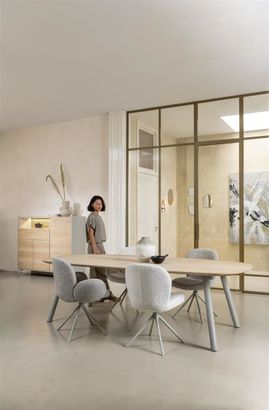 XOOON Niora, Tisch 210 x 110 cm - Oval - Metall Fuss - Beige - 4