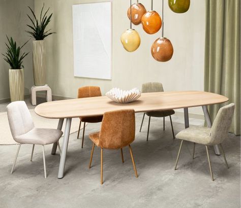 XOOON Niora, Tisch 270 x 120 cm - Oval - Metall Fuss - Beige - 7
