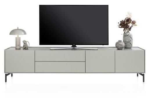 XOOON Noon, Lowboard 240 cm - 3-Tueren + 2-Laden - Deckplatte aus HPL light grey -  - 1