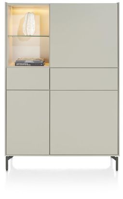 XOOON Noon, Schrank 120 cm - 3-Tueren + 2-Laden (+ LED) - komplet silk grey -  - 1