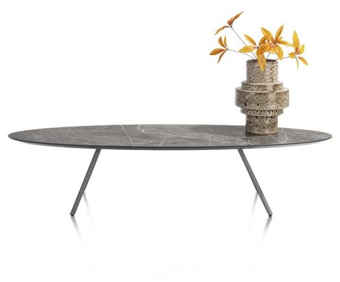XOOON Niora, Couchtisch 150 x 50 cm - Primo Laminato Marble light grey -  - 1