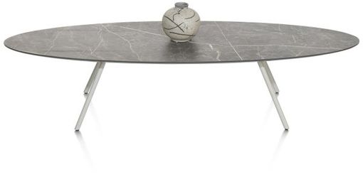 XOOON Niora, Couchtisch 150 x 50 cm - Primo Laminato Marble light grey - Schwarz, Grau - 2