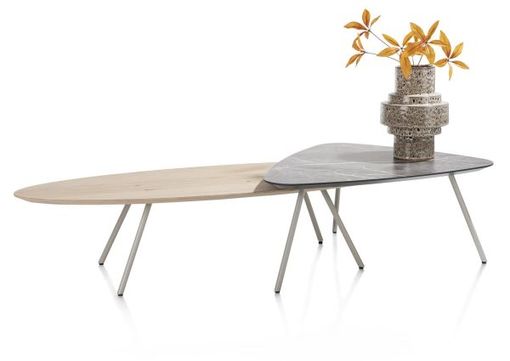 XOOON Niora, Couchtisch 85 x 77 cm - Primo Laminato Marble light grey -  - 4