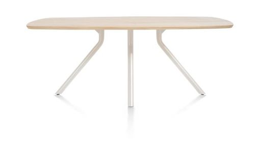 XOOON Arvada, Tisch 160 x 100 cm. - ovale - zentralem Fuß Nebbia - Beige, Braun - 1
