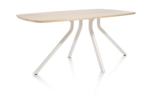 XOOON Arvada, Tisch 160 x 100 cm. - ovale - zentralem Fuß Nebbia - Beige, Braun - 2