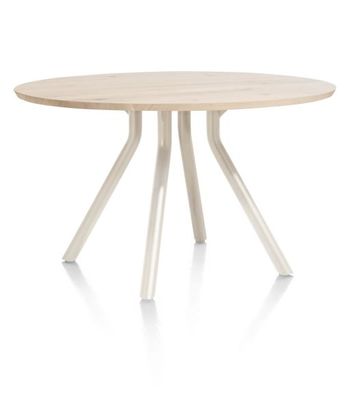 XOOON Arvada, Tisch 125 cm. - rund - zentralem Fuß Nebbia - Beige, Braun - 2