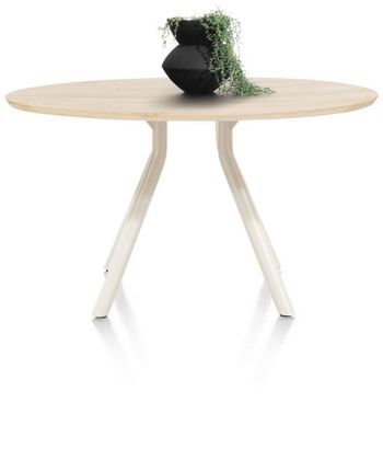 XOOON Arvada, Tisch 140 cm. - rund - zentralem Fuß Nebbia - Beige, Braun - 1