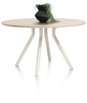 XOOON Arvada, Tisch 140 cm. - rund - zentralem Fuß Nebbia - Beige, Braun - 2