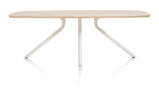 XOOON Arvada, Tisch 190 x 100 cm. - ovale - zentralem Fuß Nebbia - Beige, Braun - 1