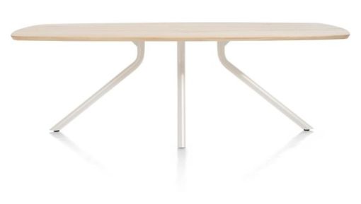 XOOON Arvada, Tisch 220 x 110 cm. - ovale - zentralem Fuß Nebbia - Beige, Braun - 1