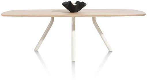 XOOON Arvada, Tisch 220 x 110 cm. - ovale - zentralem Fuß Nebbia - Beige, Braun - 3