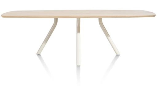 XOOON Arvada, Tisch 250 x 110 cm. - ovale - zentralem Fuß Nebbia - Beige, Braun - 4