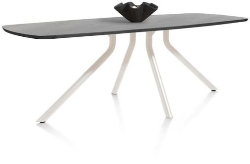 XOOON Arvada, Tisch 250 x 110 cm. - ovale - zentralem Fuß Nebbia - Schwarz - 2