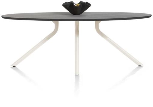 XOOON Arvada, Tisch 220 x 110 cm. - Ellipse - zentralem Fuß Nebbia - Schwarz - 1