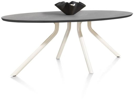 XOOON Arvada, Tisch 220 x 110 cm. - Ellipse - zentralem Fuß Nebbia - Schwarz - 2