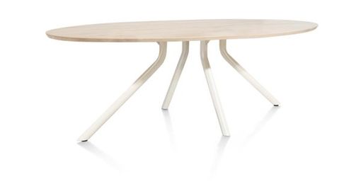 XOOON Arvada, Tisch 250 x 110 cm. - Ellipse - zentralem Fuß Nebbia - Beige, Braun - 2