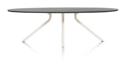 XOOON Arvada, Tisch 250 x 110 cm. - Ellipse - zentralem Fuß Nebbia - Schwarz - 1