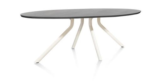 XOOON Arvada, Tisch 250 x 110 cm. - Ellipse - zentralem Fuß Nebbia - Schwarz - 2