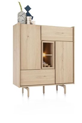 XOOON Valgard, Highboard 120 cm - 2-Türen + 2-Laden + 2-Nischen (+ LED) -  - 2