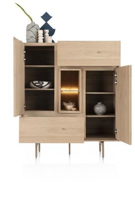 XOOON Valgard, Highboard 120 cm - 2-Türen + 2-Laden + 2-Nischen (+ LED) -  - 3