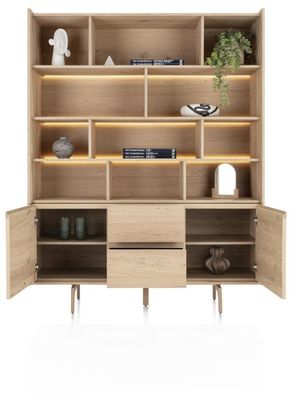 XOOON Valgard, Buffet 160 cm - 2-Türen + 2-Laden + 11-Nischen (+ LED) -  - 3