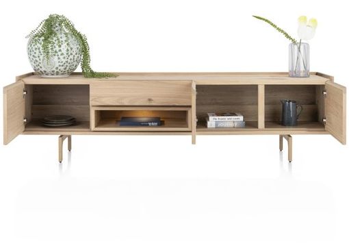 XOOON Valgard, Lowboard 220 cm - 3-Türen + 1-Lade + 1-Nische (+ LED) -  - 3