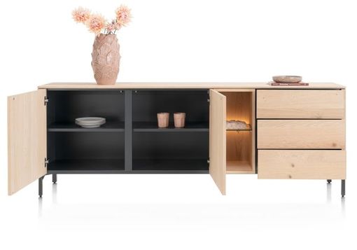 XOOON Trenton, Sideboard 210 cm. - 2 türen + 3 schubladen + 2 nischen -  - 3