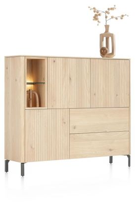 XOOON Trenton, Higboard 153 cm - 3-Türen + 2-Laden + 2-Nischen -  - 2