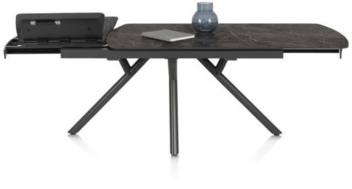 XOOON Novello, Ausziehtisch 170 (+ 60) x 100 cm - Primo Laminato marble - Schwarz - 8