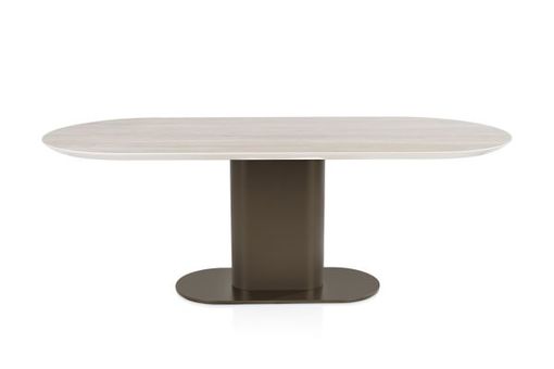 XOOON Brianto, Tisch 210 x 100 cm - Keramik Travertin Platte - Beige - 3