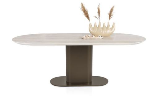XOOON Brianto, Tisch 240 x 100 cm - Keramik Travertin Platte - Beige - 1