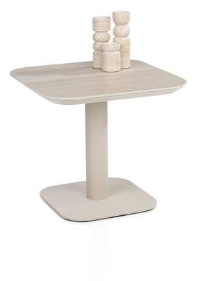 XOOON Brianto, Couchtisch 50 x 50 cm - Keramik Travertin Platte - Beige - 3