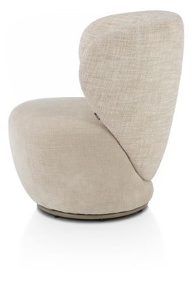 XOOON Solee, Sessel - drehbar - Lendekissen inklusive - Kombination Stoff Luton & Cadiz - Creme, Creme - 3