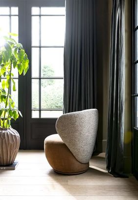 XOOON Solee, Sessel - drehbar - Lendekissen inklusive - Kombination Stoff Luton & Cadiz - Creme, Creme - 7