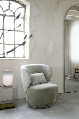 XOOON Solee, Sessel - drehbar - Lendekissen inklusive - Kombination Stoff Luton & Cadiz - Grün, Oliv - 5