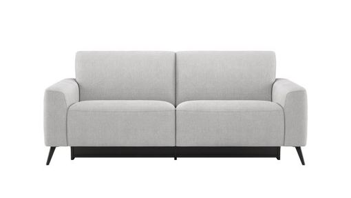 XOOON Carini, 3-Sitzer - 2 x 1 Motor elektrisch - inkl. 2 Kopfstutze - Bonellfederkern - Grau, Weiss - 1