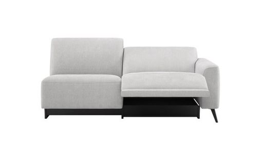 XOOON Carini, 3-Sitzer Armlehne rechts - 1 motorig elektrisch + 1 Kopfstutz - Bonellfederkern - Grau, Weiss - 3