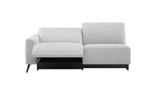 XOOON Carini, 3-Sitzer Armlehne links - 1 motorig elektrisch + 1 Kopfstutz - Bonellfederkern - Grau, Weiss - 3