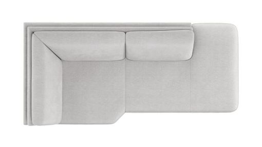 XOOON Carini, Ottomane groß- rechts - Grau, Weiss - 1